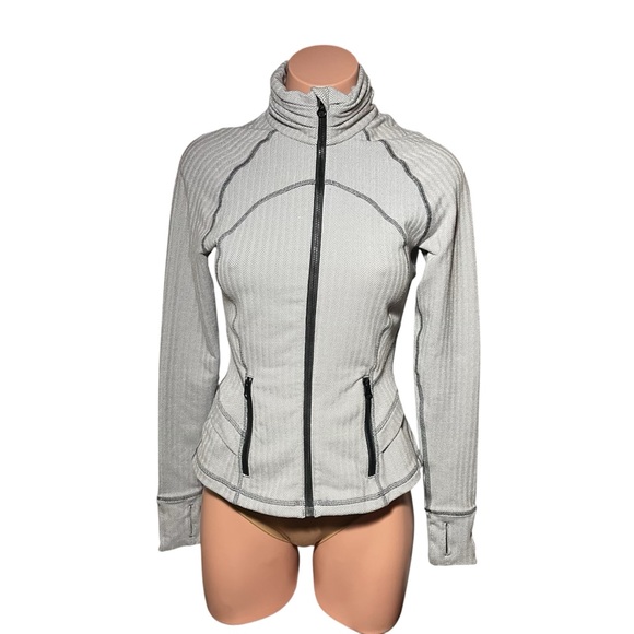 Lululemon Striped Hustle In Your Bustle Jacket Heathered Herringbone size 4 - Picture 5 of 12